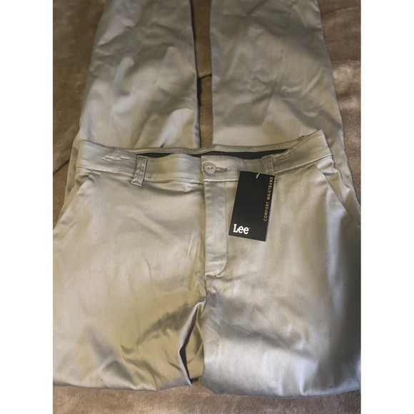 Lee Pants Women's 8 Straight Leg Mushroom Brown Stretch Waistband Casual Comfort - Picture 3 of 8